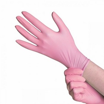 Перчатки нитриловые розовые 100 шт/упк