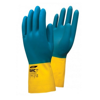 Перчатки из неопрена/латекса Бис Альянс химически стойкие
