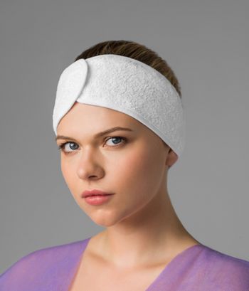 Повязка для волос махровая на липучке